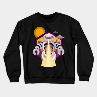 Attacking space alien robot Crewneck Sweatshirt